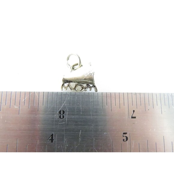 Vintage 3D Sterling Silver Cheerleading Mom Charm Megaphone Mom Charm - Picture 6 of 6